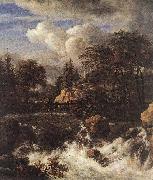 Waterfall in a Rocky Landscape Jacob van Ruisdael